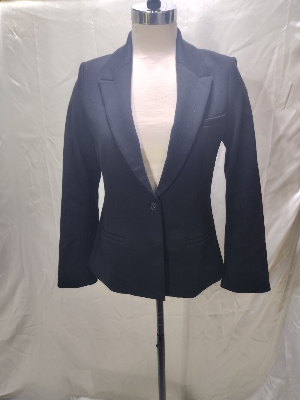 Spanx 20945R Ponte Collared Blazer Classic Black Coat Women's Size XSmall